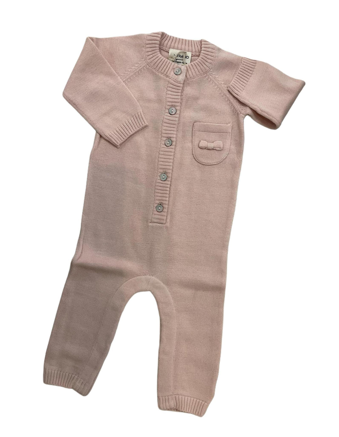 Milan Knit Classic Baby Button Jumpsuit Blush VIV 924