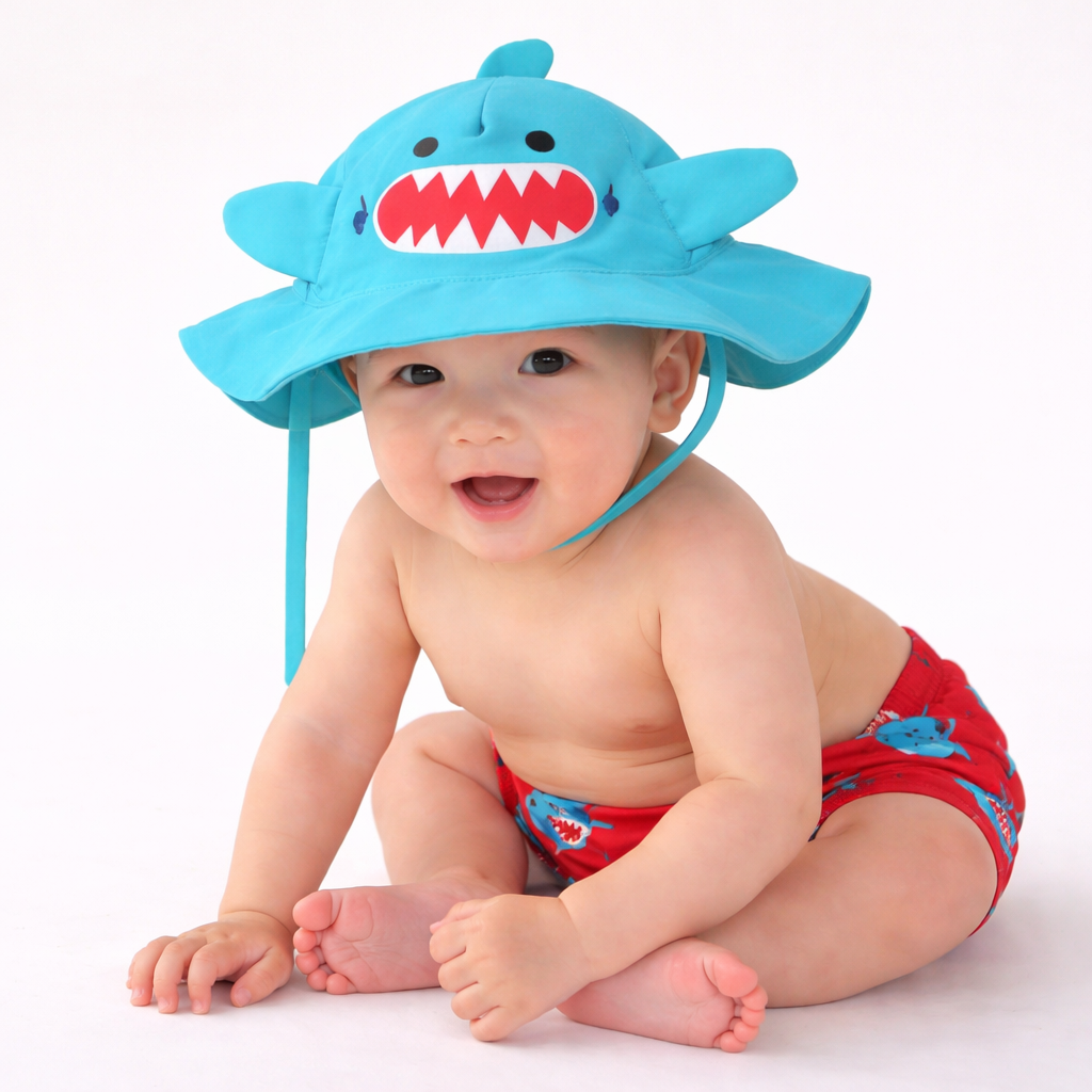 Sherman the Shark Baby Swim Diaper/Hat Set ZCI326
