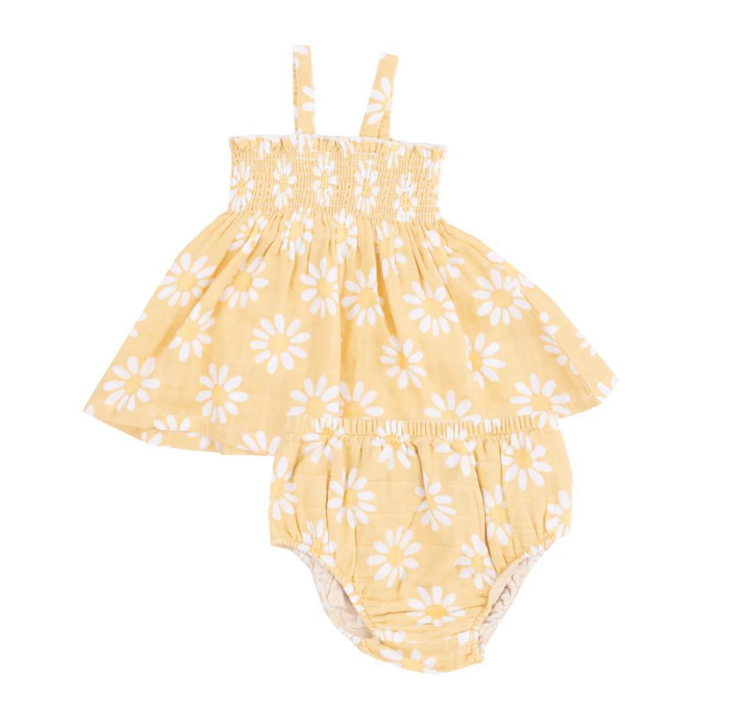 Yellow Mod Smocked Top & Bloomer ANG325