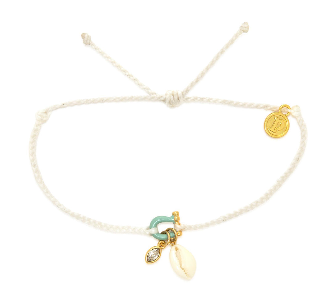 Bonne Chance Cowrie Gold Charm Bracelet PUR525