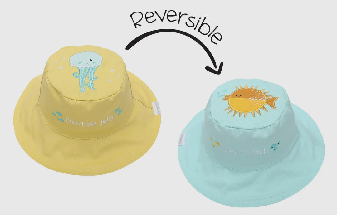 Baby/Kids Reversible Sun Hat Fish/Jellyfish FJK125