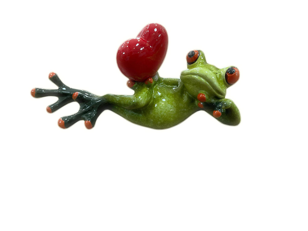 Lying Down Frog w/Heart Resin ALI325