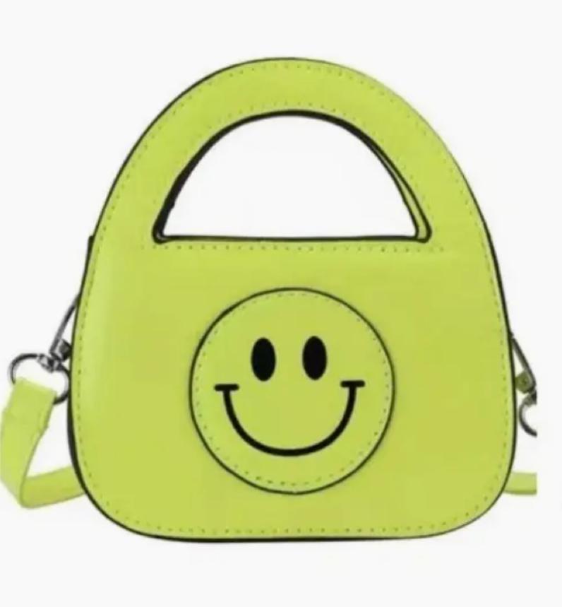 Mini Neon Smiley Face Tote Purse Bag MBZ525