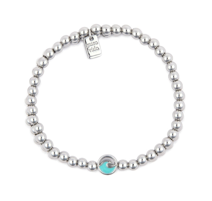 Enamel Wave Ball Bead Bracelet Gold PUR425