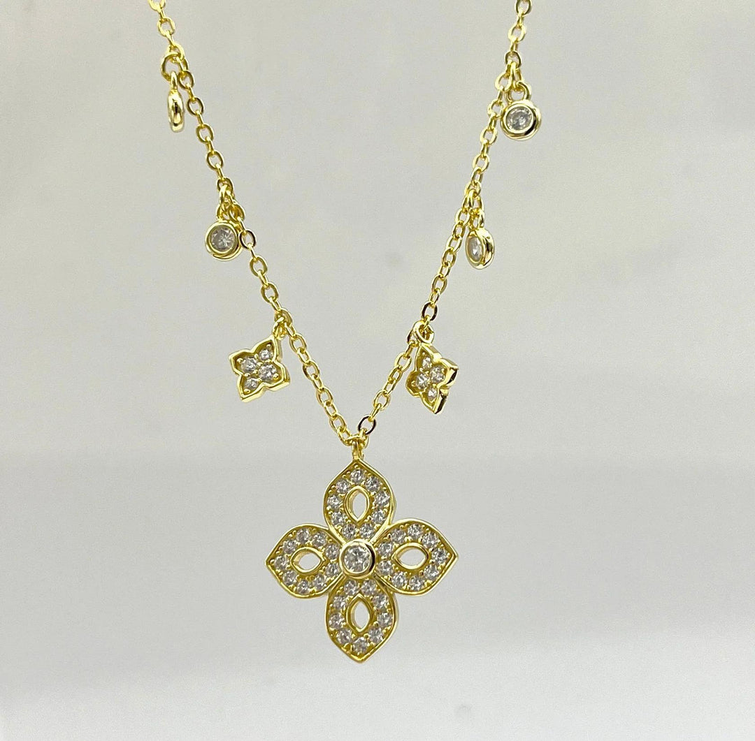 Floral Pendant Necklace LJW525