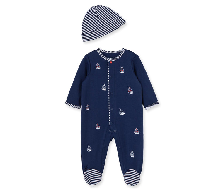 Sailboats Footie w/Hat LTM525