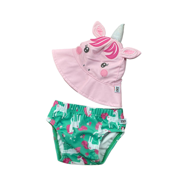 Unity the Unicorn Baby Swim Diaper/Hat Set ZCI326