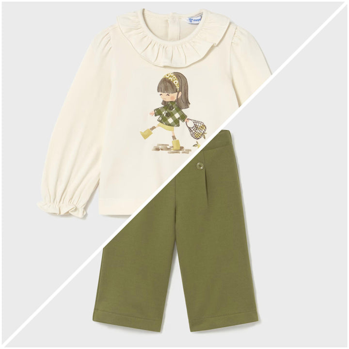 Girl Print Top & Olive Green Pants Set MYR825