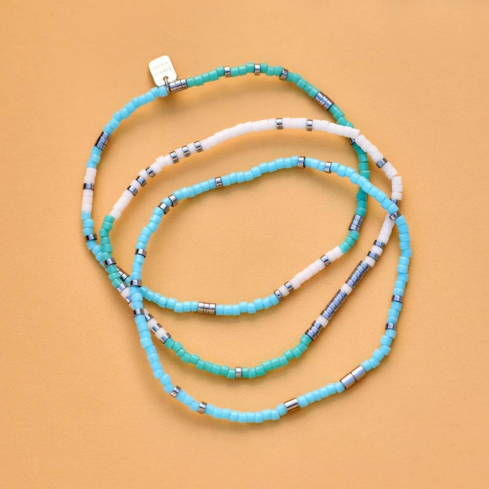 SEAFOAM DREAM STRETCH BRACELET SET OF 3 PUR525