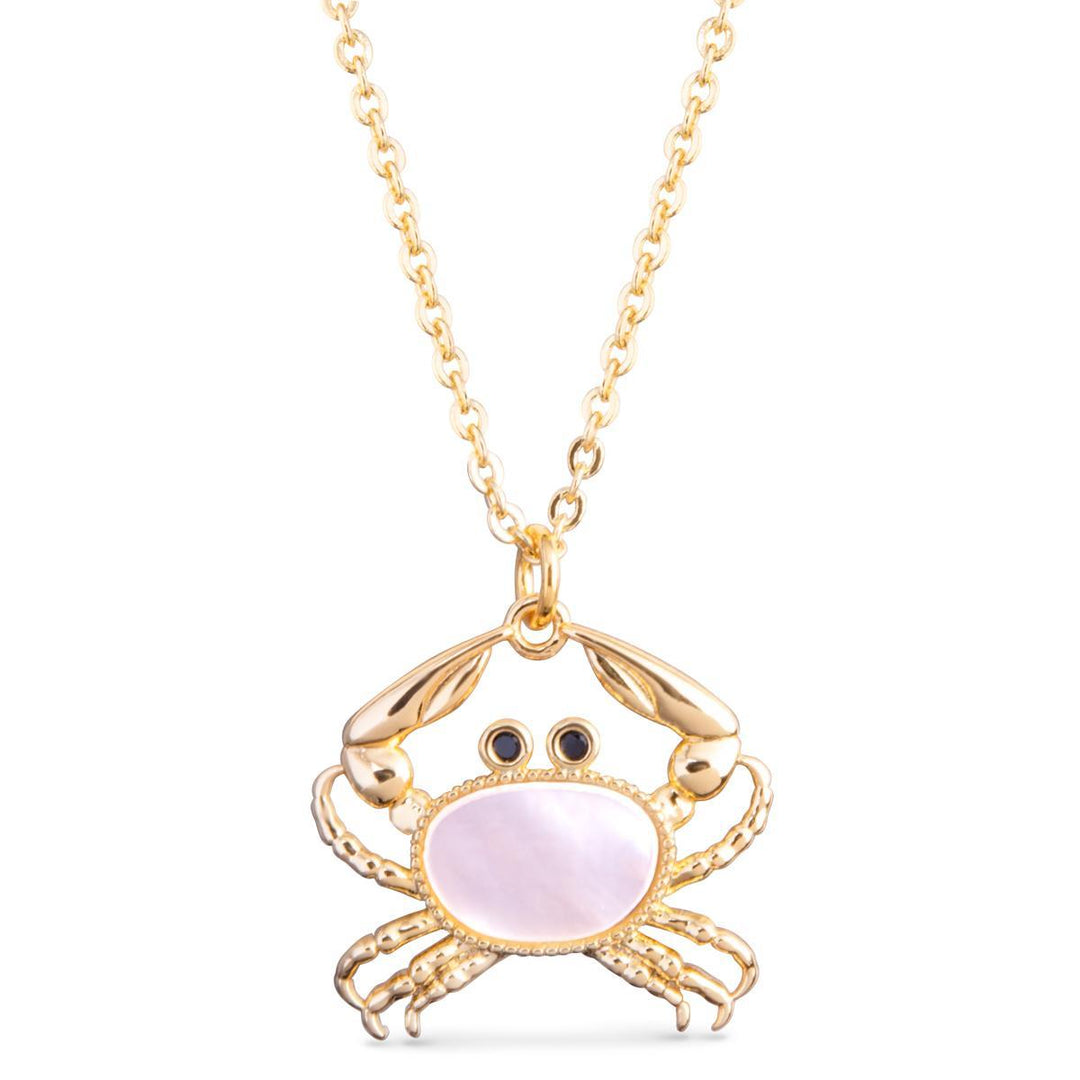 Mother of Pearl Crab Necklace - Gold ABC526