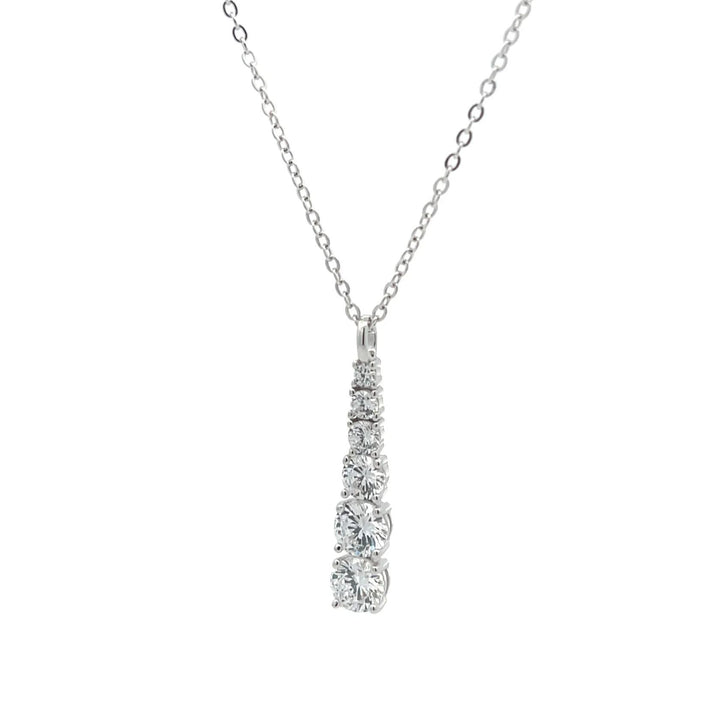 Sterling Silver CZ Trunk Necklace LJW525
