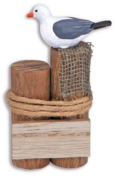 Handcrafted Magnet – Seagull on Pilings CPS725