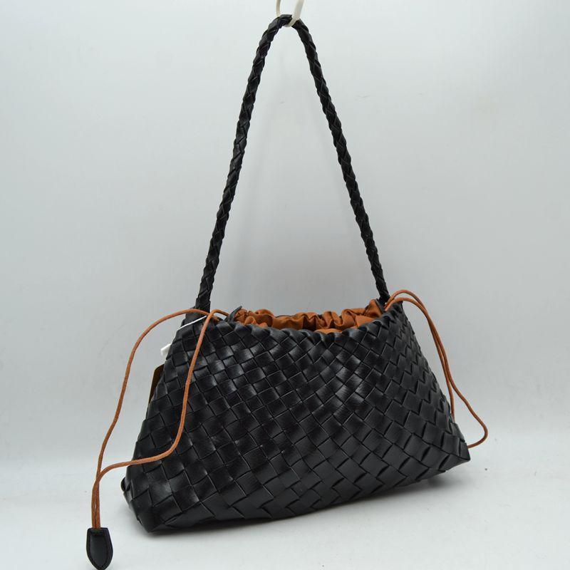 Woven Shoulder Bag w/Drawstring Closure B1978 EMH725