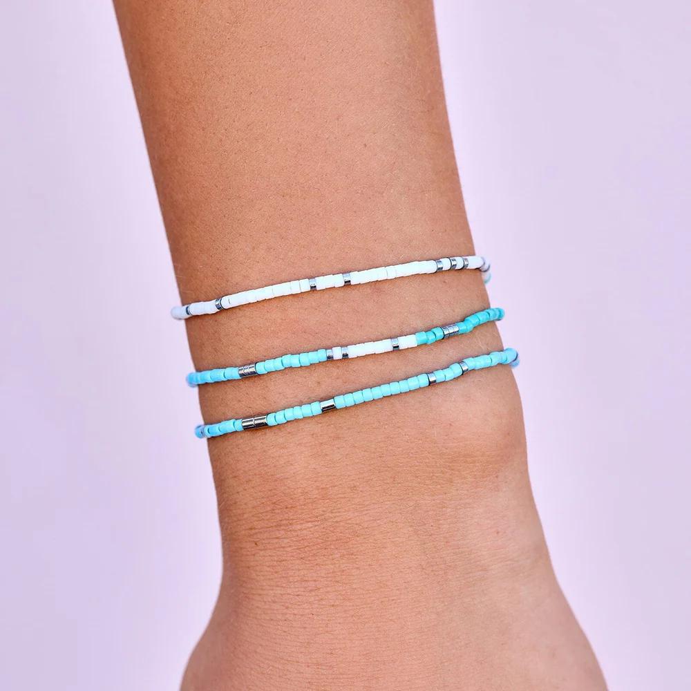 SEAFOAM DREAM STRETCH BRACELET SET OF 3 PUR525