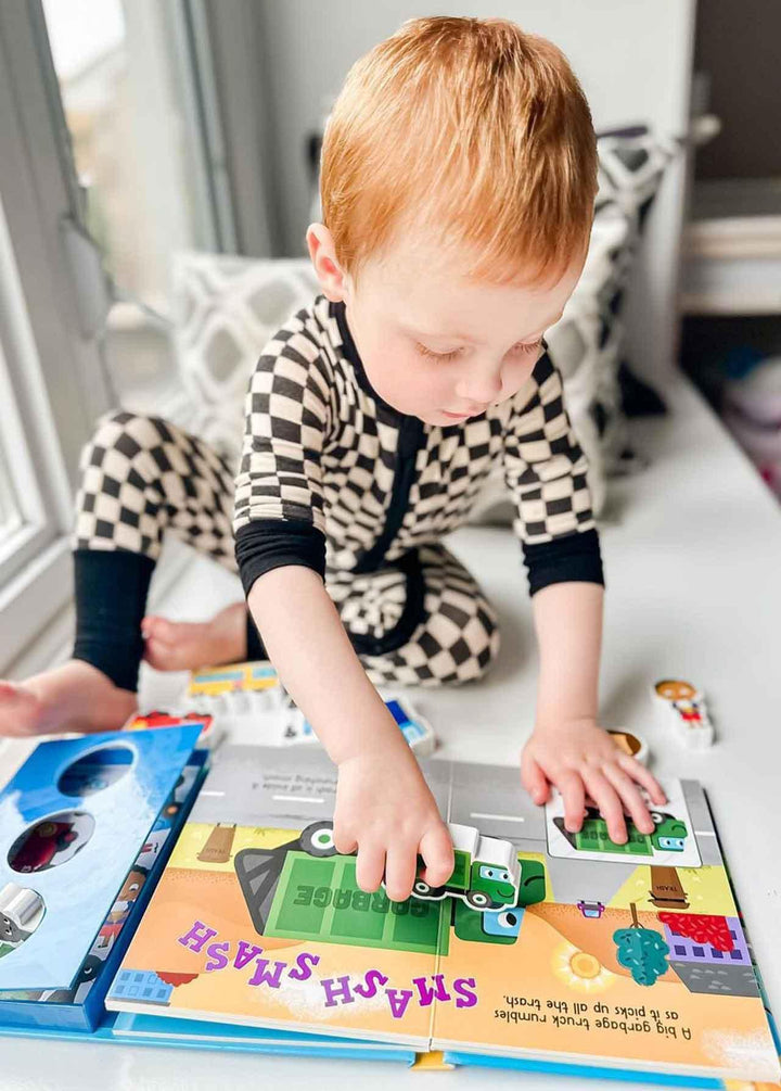Wild Animals - Sensory Board Book w/Elephant Plush & Teether LHB626