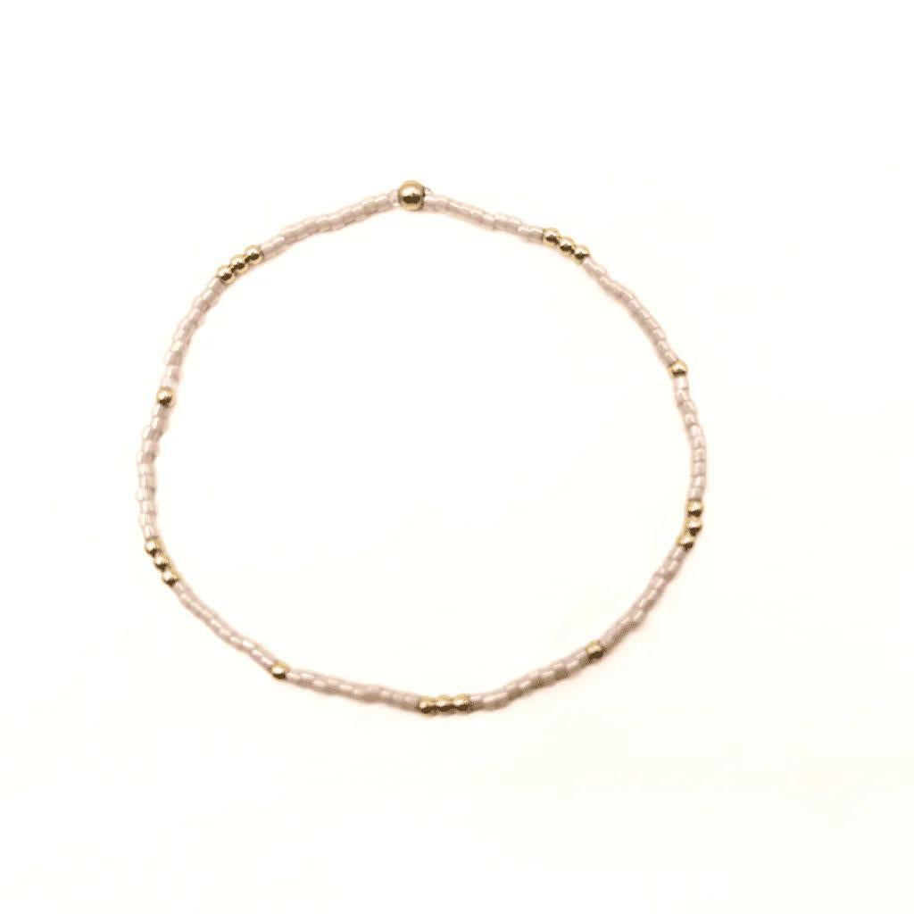 2mm Newport PALEST PINK + Gold Filled Waterproof Bracelet ERN425