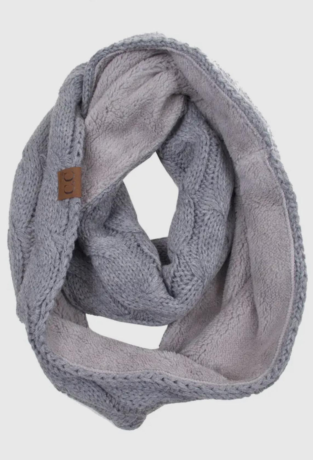 Knitted Scarf w/Fuzzy Sherpa Lining HAN925