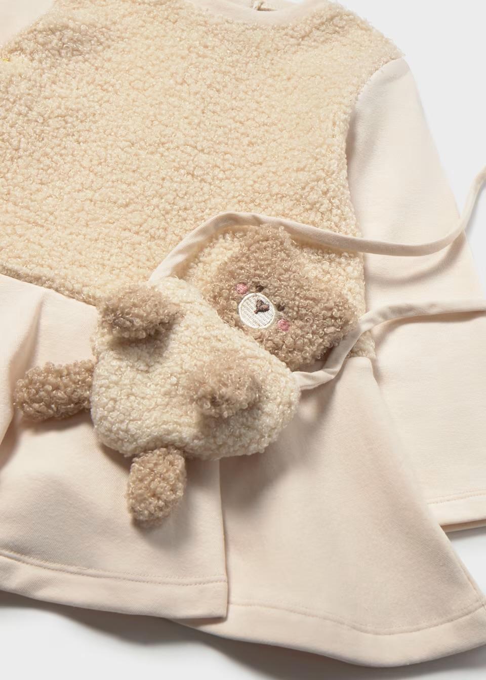 Baby Mixed Fabric Dress w/Teddy Bear Bag MYR726