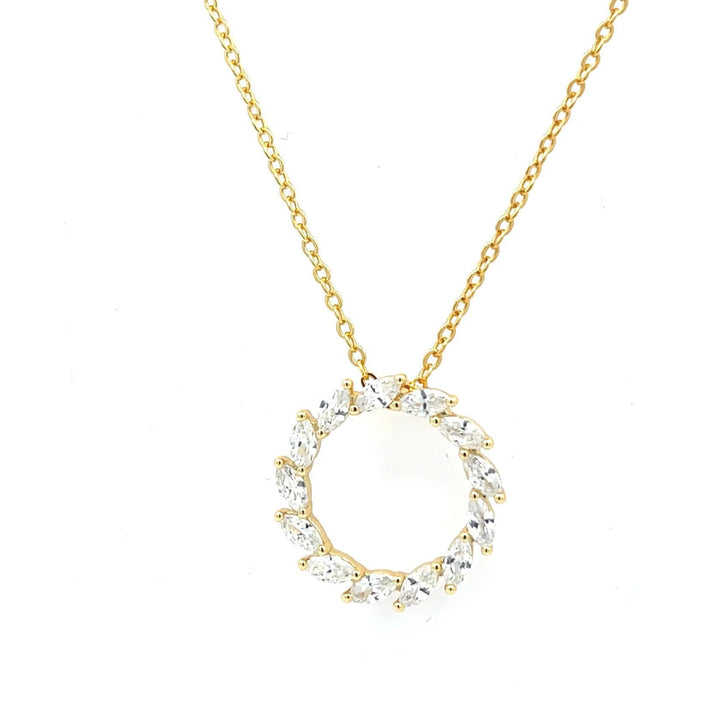 Sterling Silver Round CZ Necklace LJW525