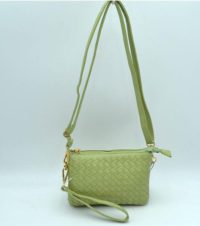 Woven Faux Leather Crossbody Wristlet TD0004 EMH525