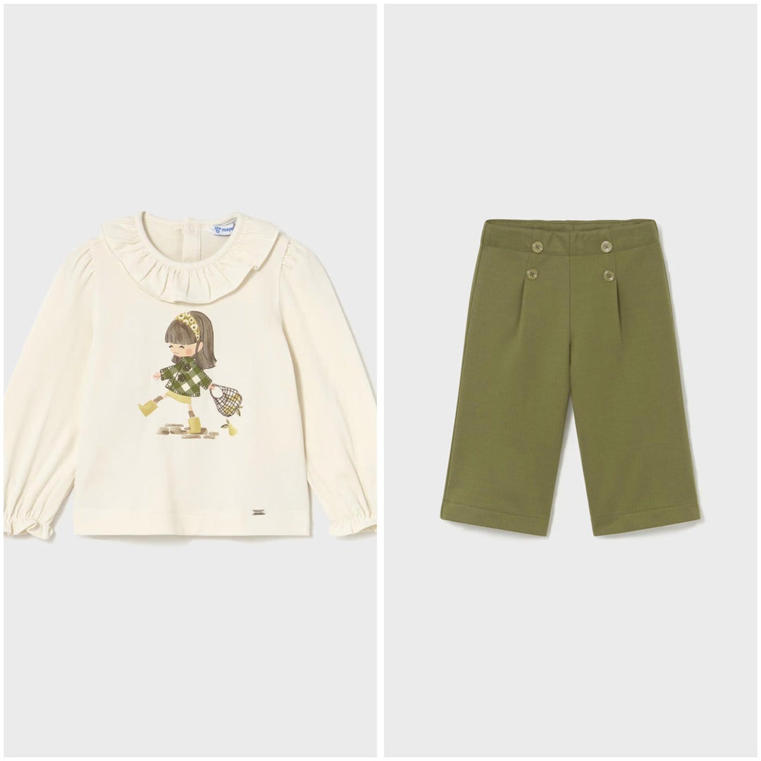 Girl Print Top & Olive Green Pants Set MYR825