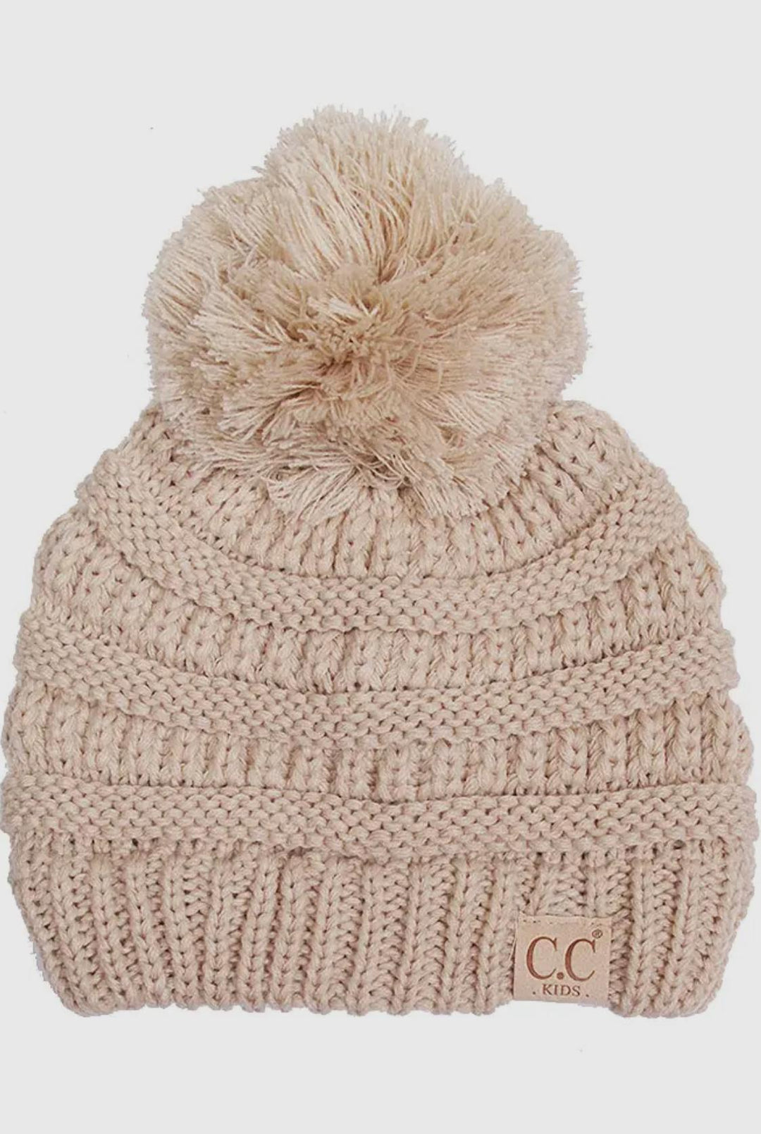 Kids Solid Knit Pom Beanie HAN925