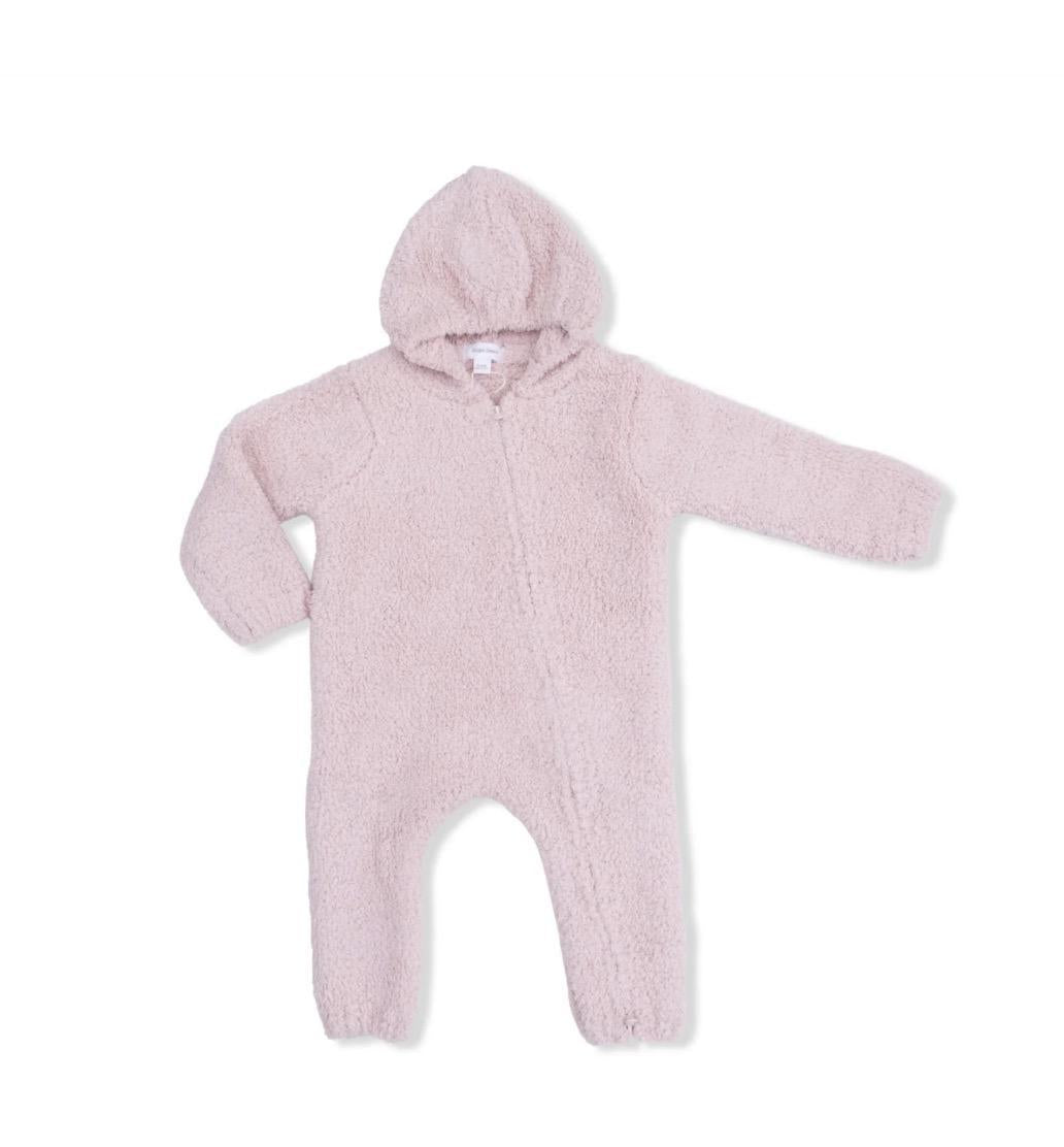 Chenille Hooded Romper Blush ANG326