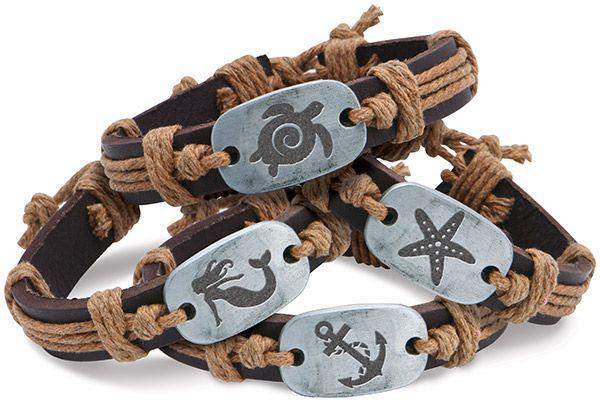 Cape Shore Nautical Leather Bracelets Asst CPS