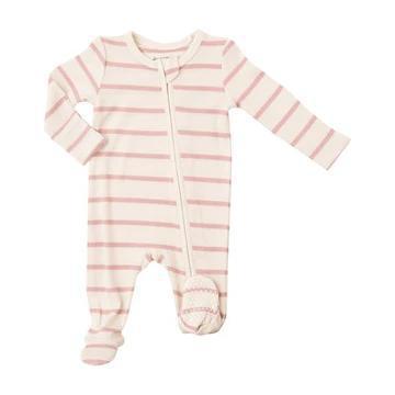 Silver Pink & Sugar Swizzle 2 Way Zipper Footie AGD