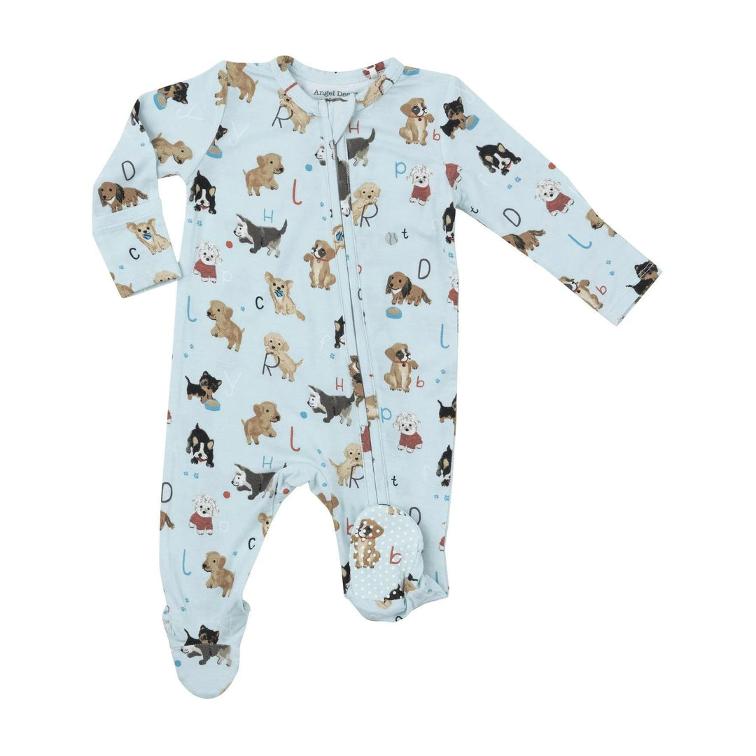 Puppy Alphabet 2 Way Zipper Footie AGD