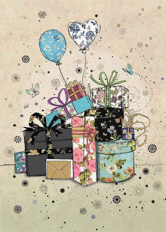 Gifts Balloons Birthday Card NQI725