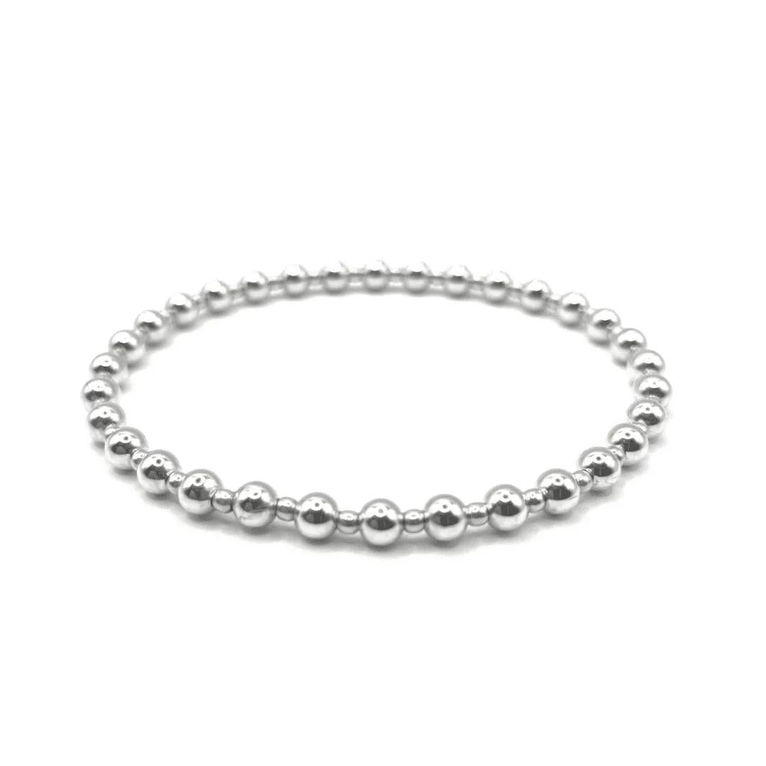 4mm+2mm+4mm Sterling Silver Waterproof Dimension Bracelet ERN425