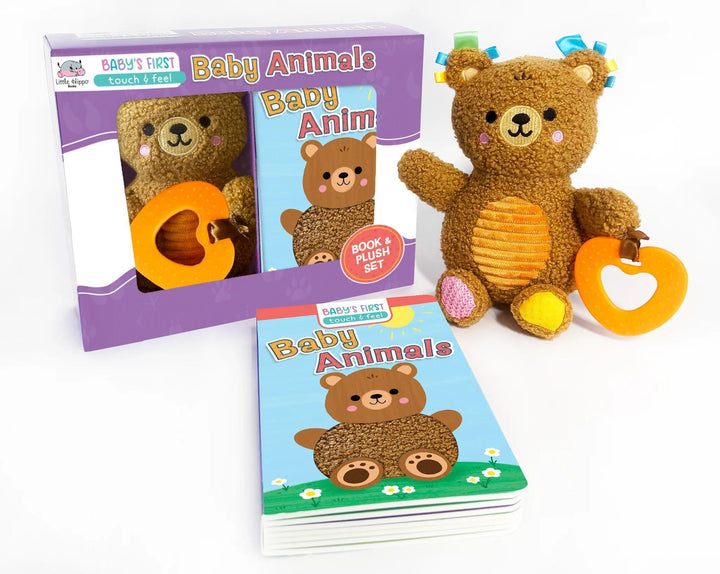 Baby Animals - Sensory Board Book w/ Bear Plush & Teether LHB626