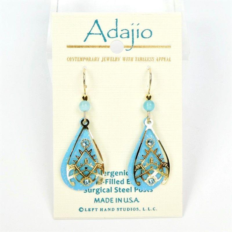 Teal Teardrop Earrings SKY325