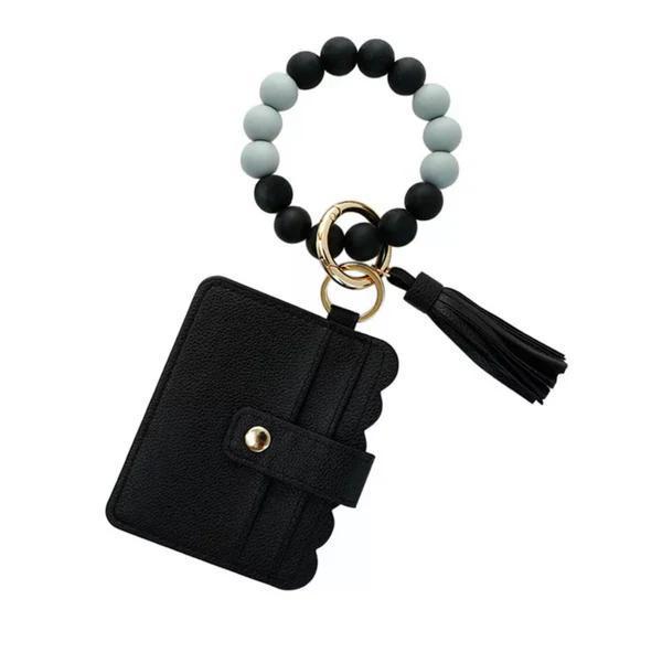 Wallet Wristlet Silicone Bead Tassel Keychain MBZ824