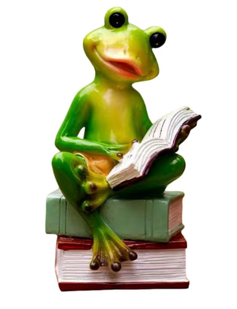 Reading Frog Figurine AMZ1025