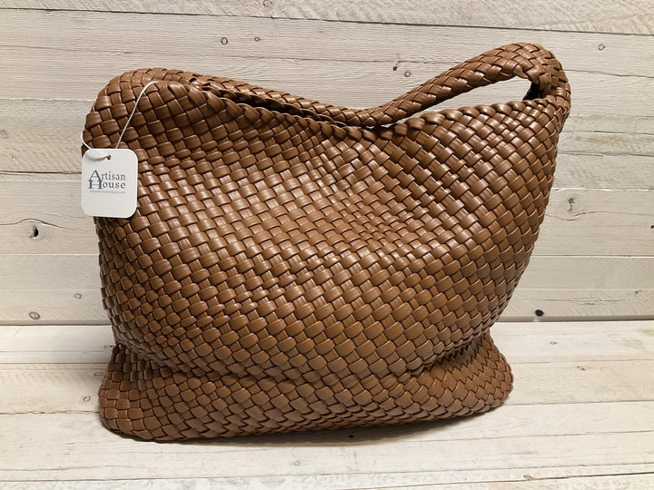 Large Leather Woven Tote EMB1683 EM824