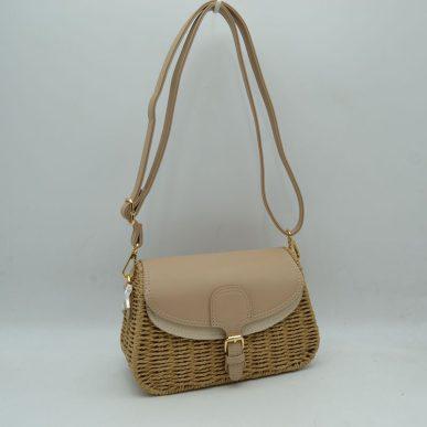 Woven Crossbody Saddle Bag T3506 EMH525