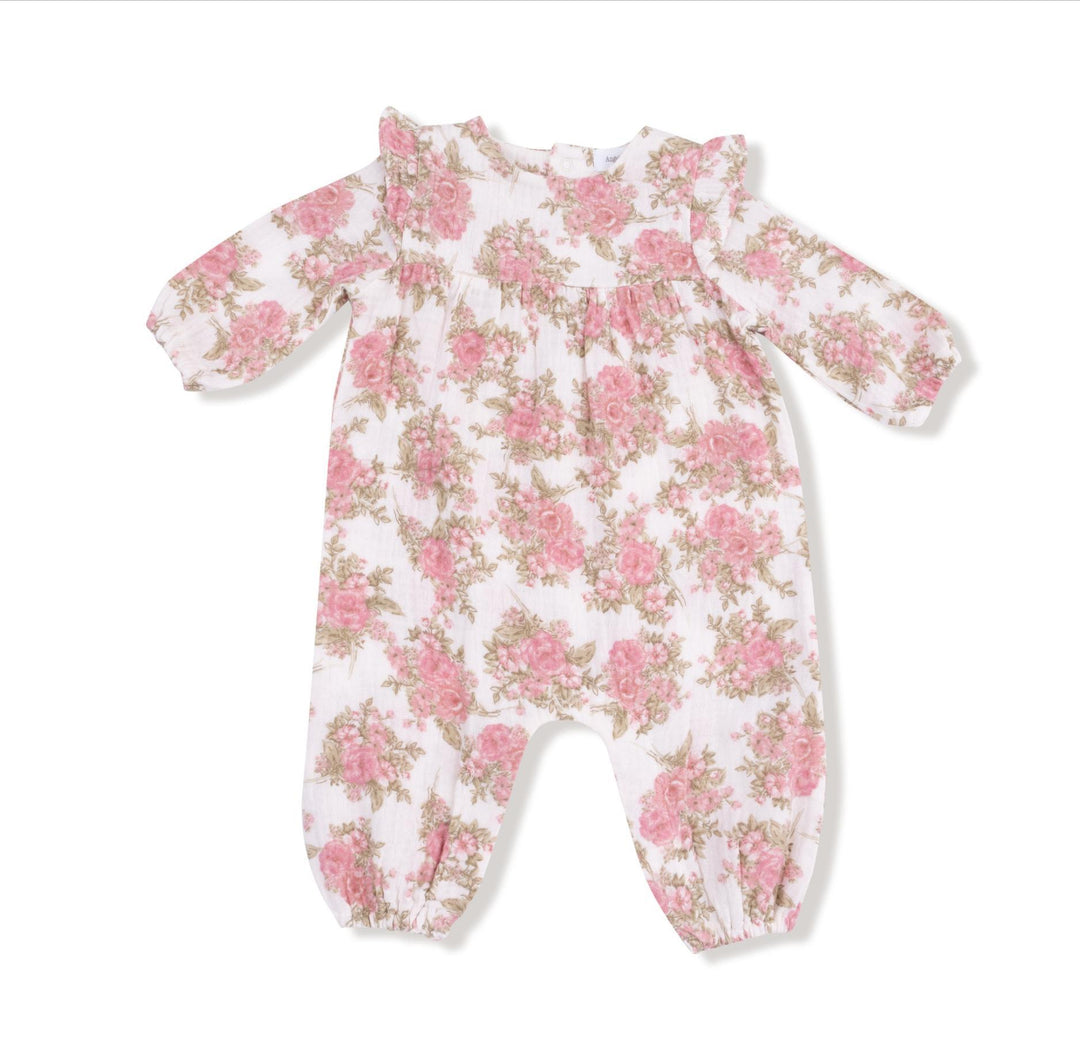 Heirloom Bouquets Ruffle Sleeve Romper ANG725