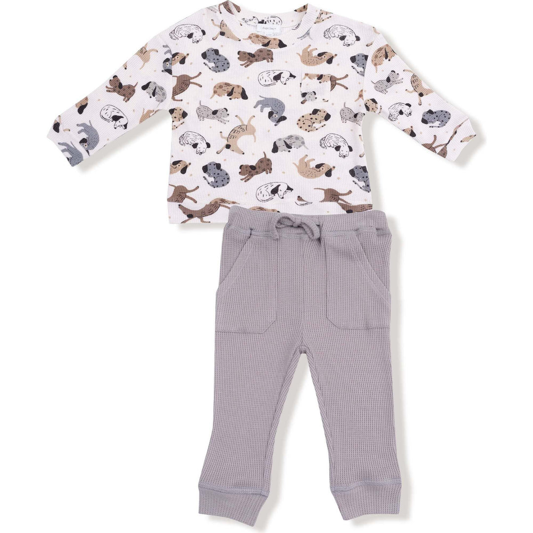 Cozy Puppy Waffle Print Set ANG925