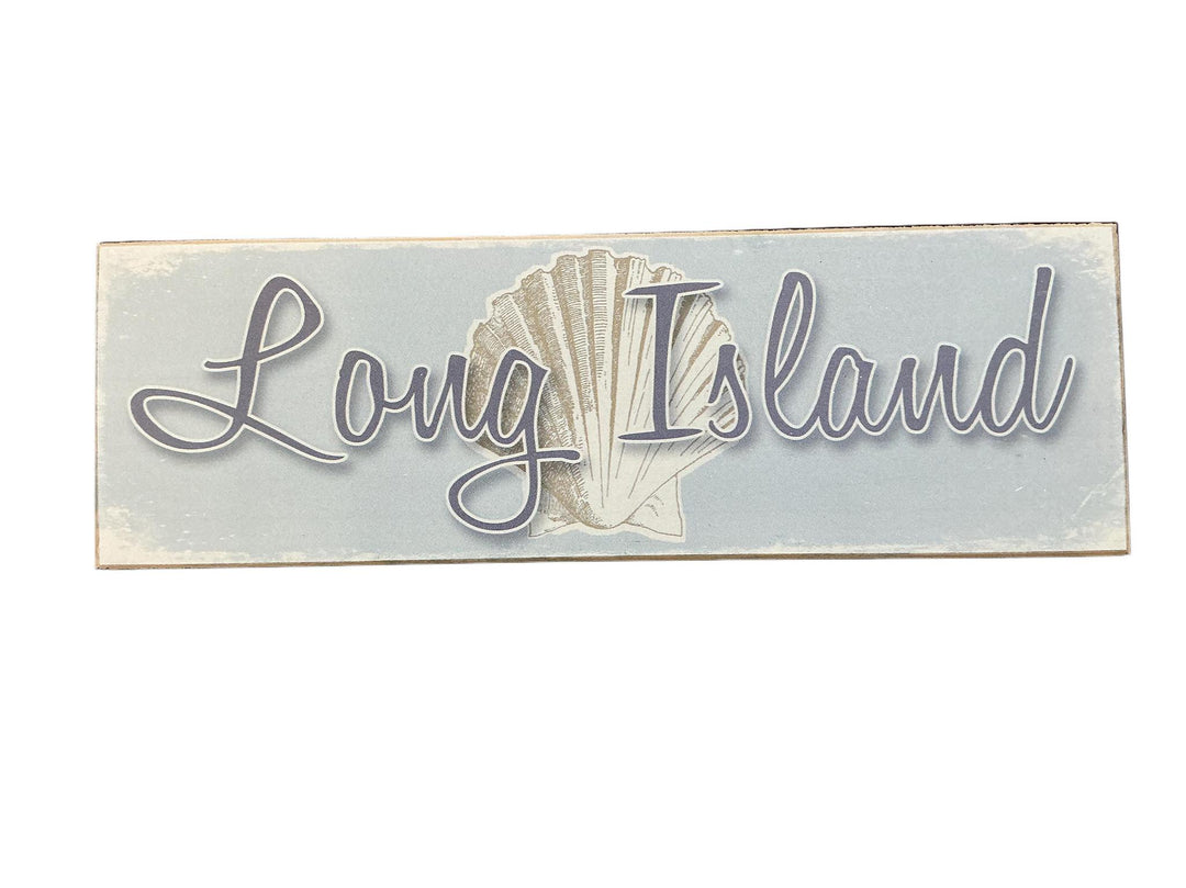Long Island Scallop Shell Sign Blue/White PTT1125