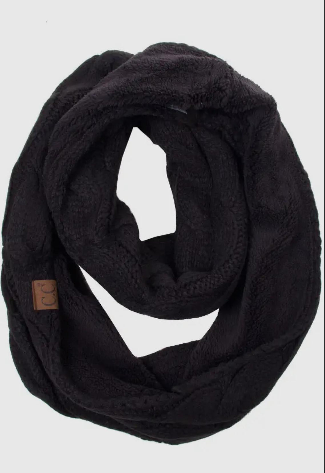 Knitted Scarf w/Fuzzy Sherpa Lining HAN925