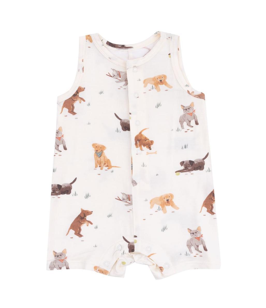 Watercolor Puppies Shortie Romper AGD