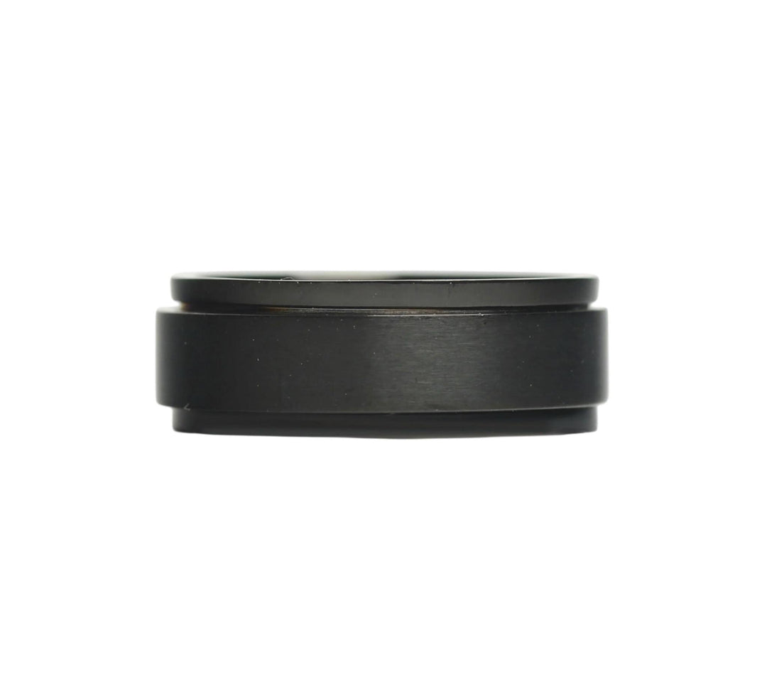 Black Enamel Anxiety Spinner Ring wjw326