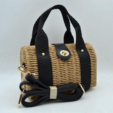 Woven Barrel Bag w/Strap T3509 EMH525