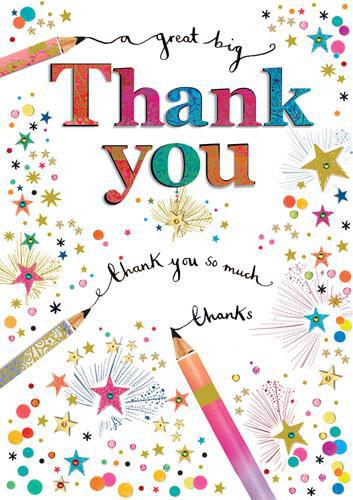 Pencils Stars Thank You Greeting Card NQI725
