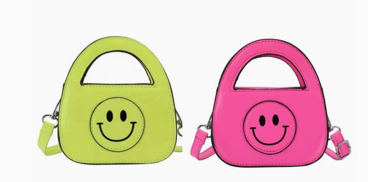 Mini Neon Smiley Face Tote Purse Bag MBZ525