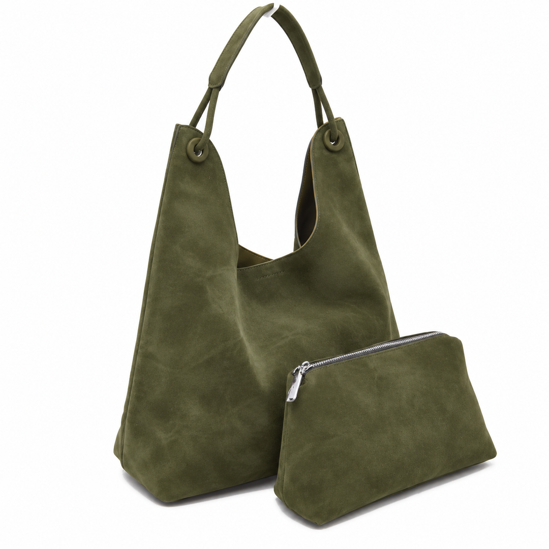 Suede 2-in-1 Hobo Bag w/Matching Pouch 6893-1 EMH926