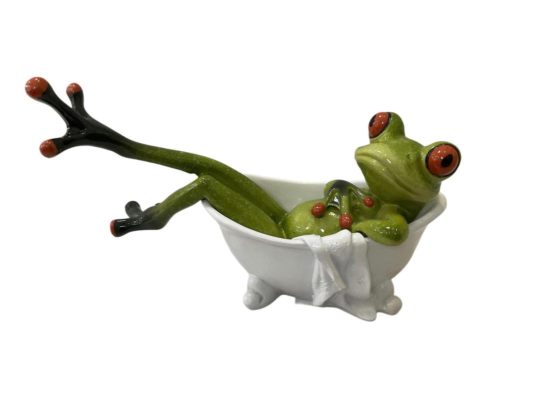 Frog Figurine In Bathtub OWI1024