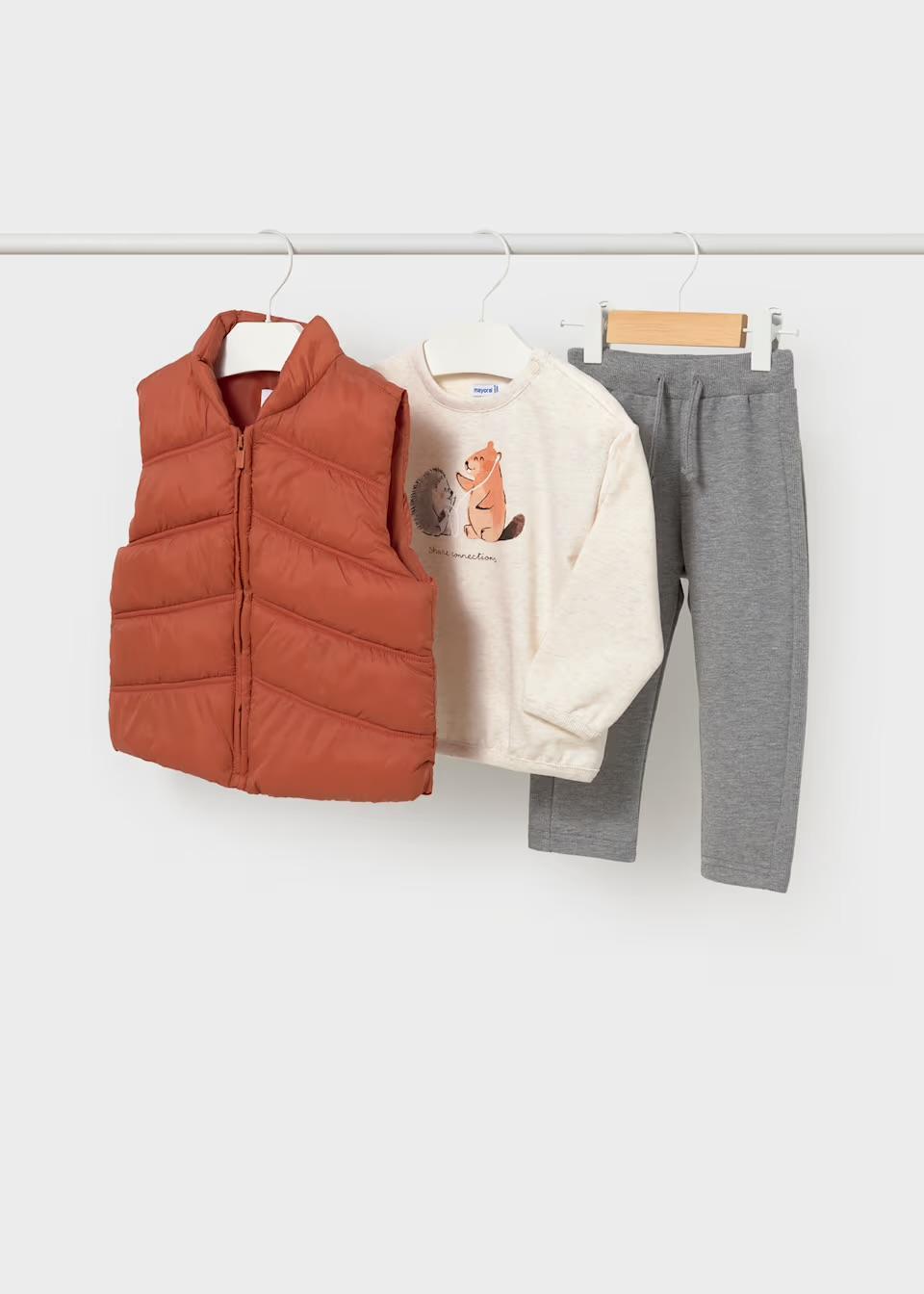 Baby 3 Piece Vest Set Brick Red MYR926